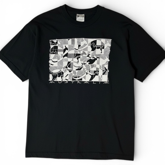 Vintage Other - Vintage‎ 90s Abstract Art Graphic Tee Black White Modern Art T-Shirt Large